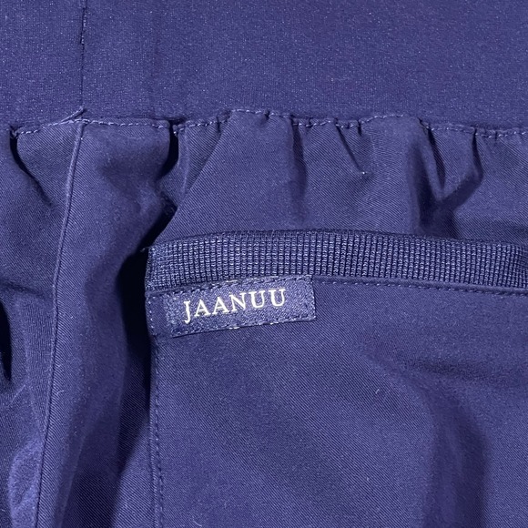 Jaanuu Women's XSP Petite Navy Blue Wide Leg Scrub Pants Drawstring Waist - Picture 11 of 13
